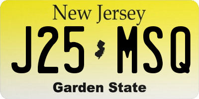 NJ license plate J25MSQ