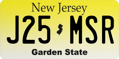 NJ license plate J25MSR