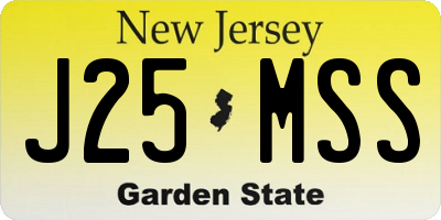 NJ license plate J25MSS