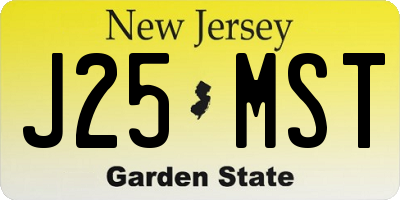 NJ license plate J25MST