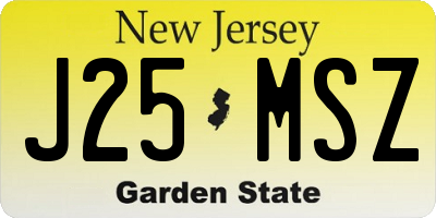 NJ license plate J25MSZ