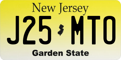 NJ license plate J25MTO