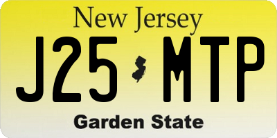 NJ license plate J25MTP