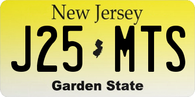 NJ license plate J25MTS