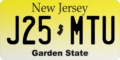 NJ license plate J25MTU