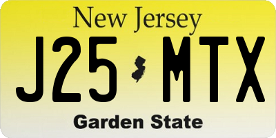 NJ license plate J25MTX