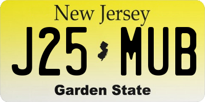 NJ license plate J25MUB