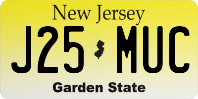 NJ license plate J25MUC
