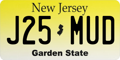 NJ license plate J25MUD