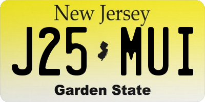 NJ license plate J25MUI