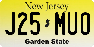 NJ license plate J25MUO