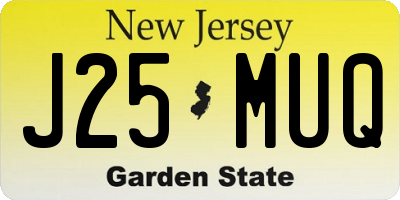 NJ license plate J25MUQ