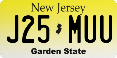 NJ license plate J25MUU