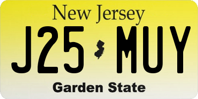 NJ license plate J25MUY