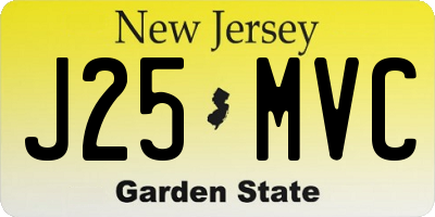 NJ license plate J25MVC