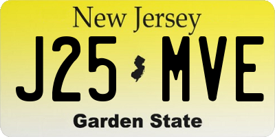 NJ license plate J25MVE