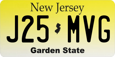 NJ license plate J25MVG