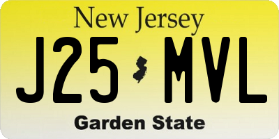 NJ license plate J25MVL