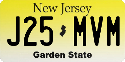 NJ license plate J25MVM