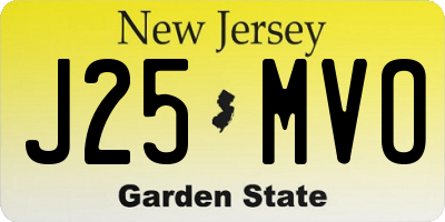 NJ license plate J25MVO
