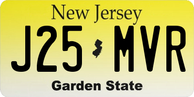 NJ license plate J25MVR