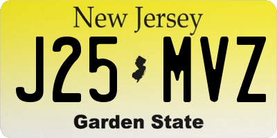 NJ license plate J25MVZ