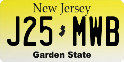 NJ license plate J25MWB