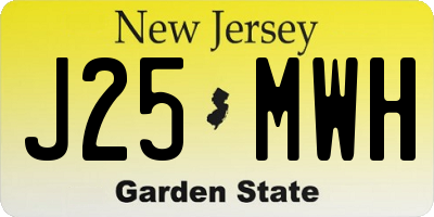 NJ license plate J25MWH