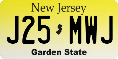 NJ license plate J25MWJ