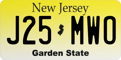 NJ license plate J25MWO