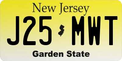 NJ license plate J25MWT