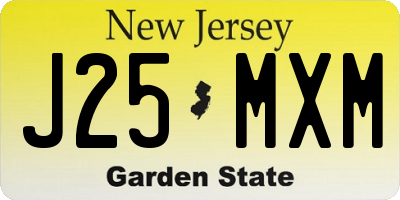 NJ license plate J25MXM