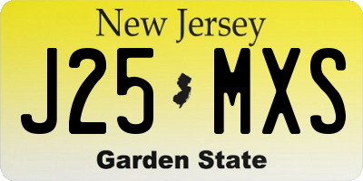NJ license plate J25MXS