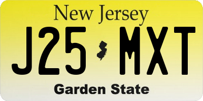 NJ license plate J25MXT