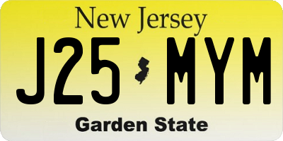 NJ license plate J25MYM