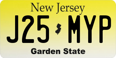 NJ license plate J25MYP