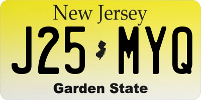 NJ license plate J25MYQ