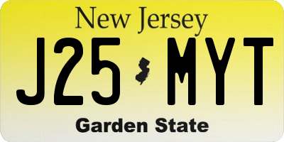 NJ license plate J25MYT