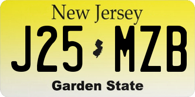 NJ license plate J25MZB