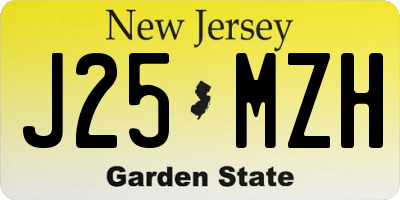 NJ license plate J25MZH