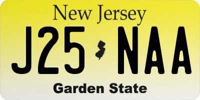 NJ license plate J25NAA