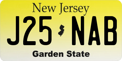NJ license plate J25NAB