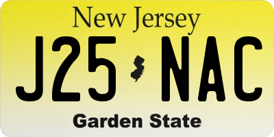 NJ license plate J25NAC
