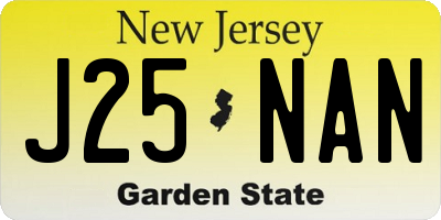 NJ license plate J25NAN