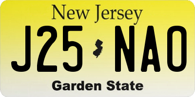 NJ license plate J25NAO