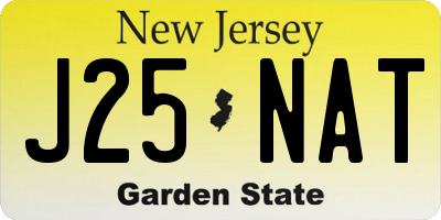 NJ license plate J25NAT