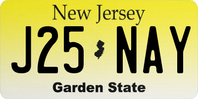 NJ license plate J25NAY