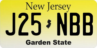 NJ license plate J25NBB