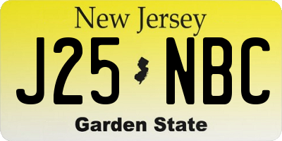 NJ license plate J25NBC