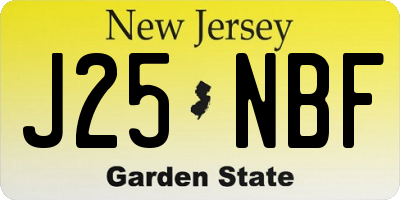NJ license plate J25NBF